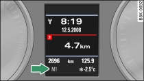 Pantalla: Cambiar las marchas manualmente (tiptronic)